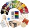50 Colors Thread, DIY Sock Mending Tool, Complete Mini Loom & Darning Kit with Guide